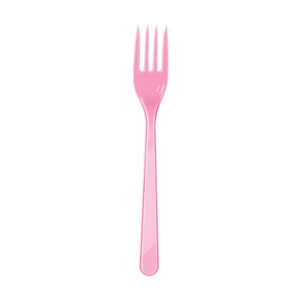 Plastik Çatal Pembe / 25 Parça