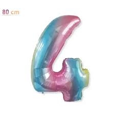 4 RAKAM FOLYO BALON RENKLİ 75 CM