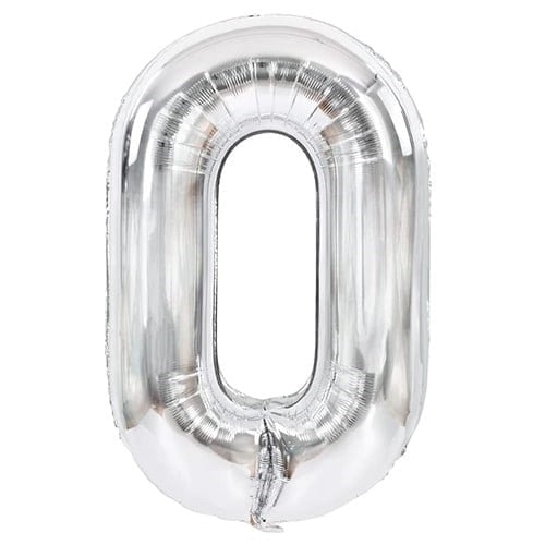 0 RAKAM FOLYO GÜMÜŞ BALON 100 cm